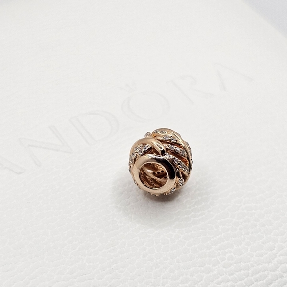 🎁 Authentic Pandora ⭐️RETIRED⭐️ ROSE FEATHER CHARM - Picture 5 of 7